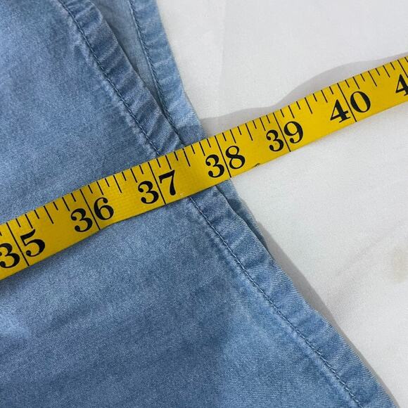 Ruby Rd XL Light Blue Tencel Chambray Tunic Dress Bell Sleeve Boho Casual Beachy - Picture 7 of 7